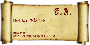 Botka Márk névjegykártya
